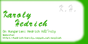 karoly hedrich business card
